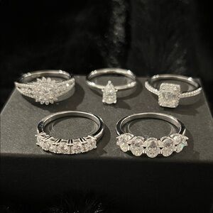 Elegant 925 Sterling Silver Genuine Moissanite Rings SOLD SEPARATELY